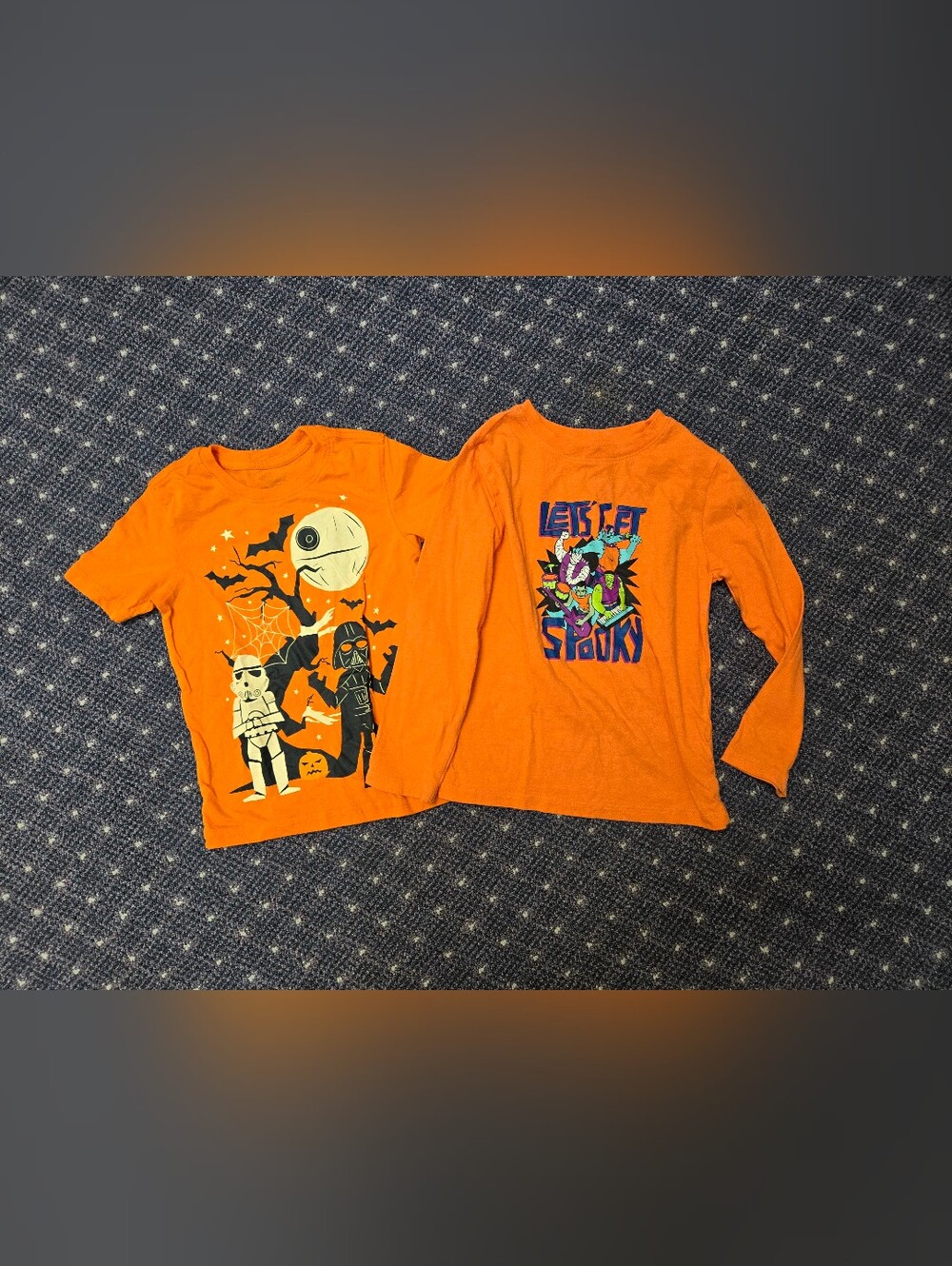 Kids Orange Halloween Graphic Shirt Size XS Bundle
